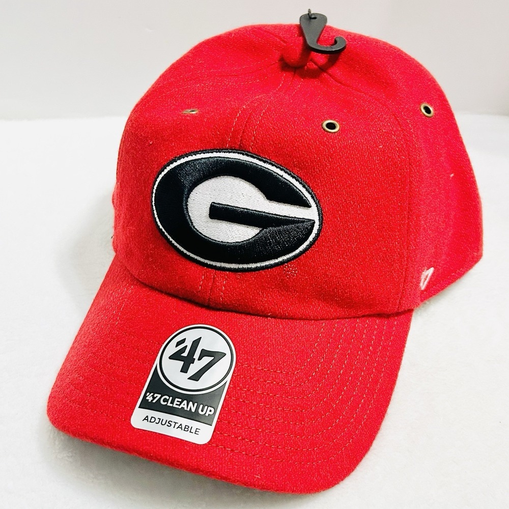 '47 Brand Georgia Bulldogs Wooly Clean Up Hat Cap Adjustable Strapback Red‎